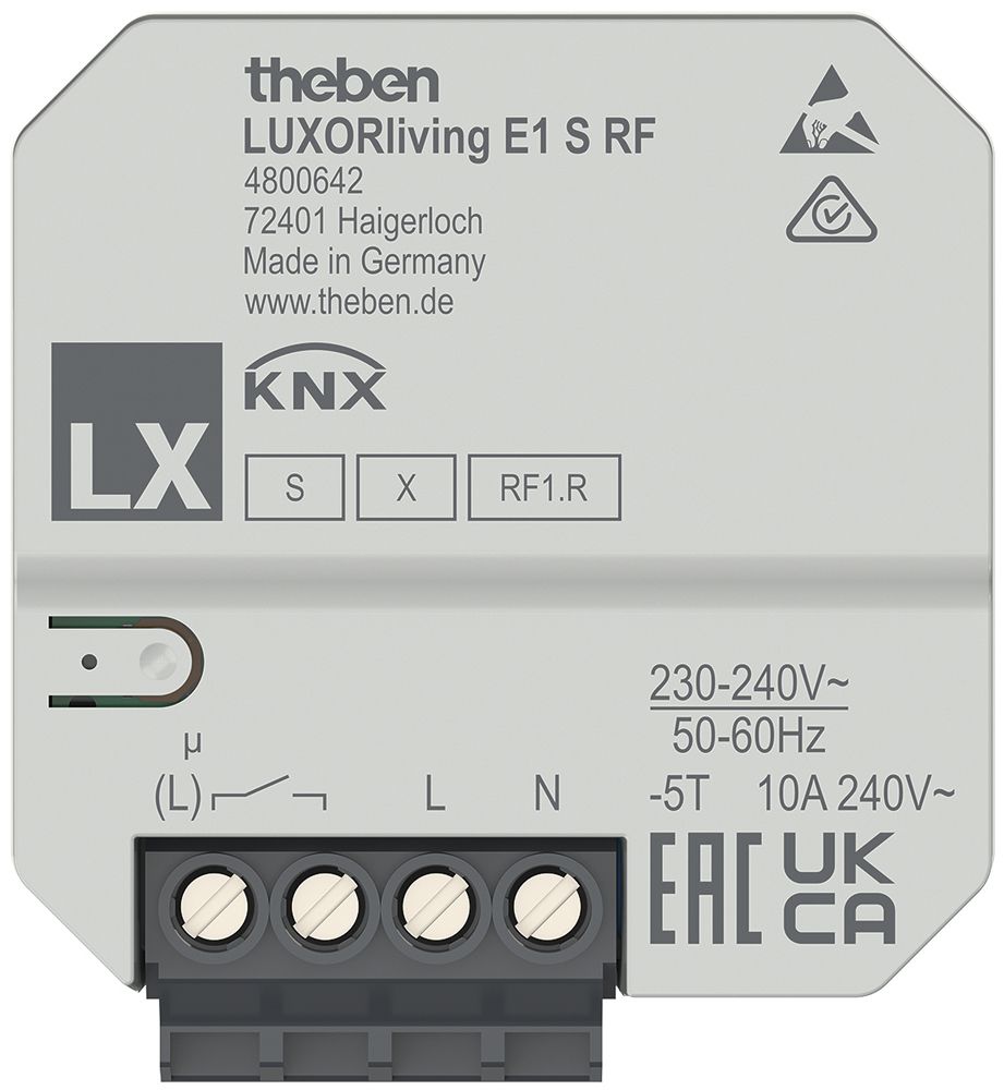 Actionneur de chauffage RF KNX ENC Theben LUXORliving E1 S RF 1 canal