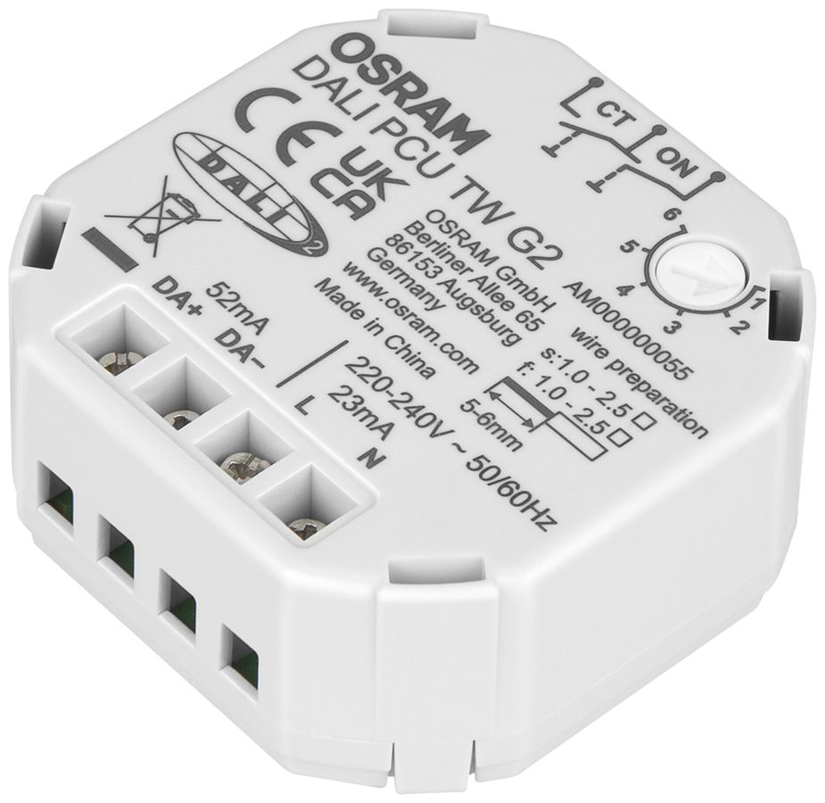 Apparecchio di comando LEDVANCE 230V DALI PCU TW 49×48×22mm bianco