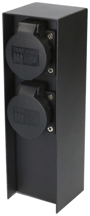 Gartensteckdosensäule MH 2×T13 10A rostfreier Stahl sz matt