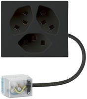FLF-Steckdose Hager 3×Typ 23 mit Power-Dose L3 D schwarz