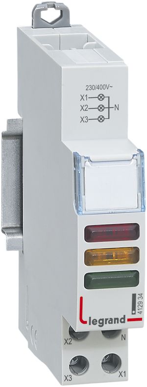 Lampada spia AMD Legrand CX3 triplo LED ro/gi/ve 230…400VAC