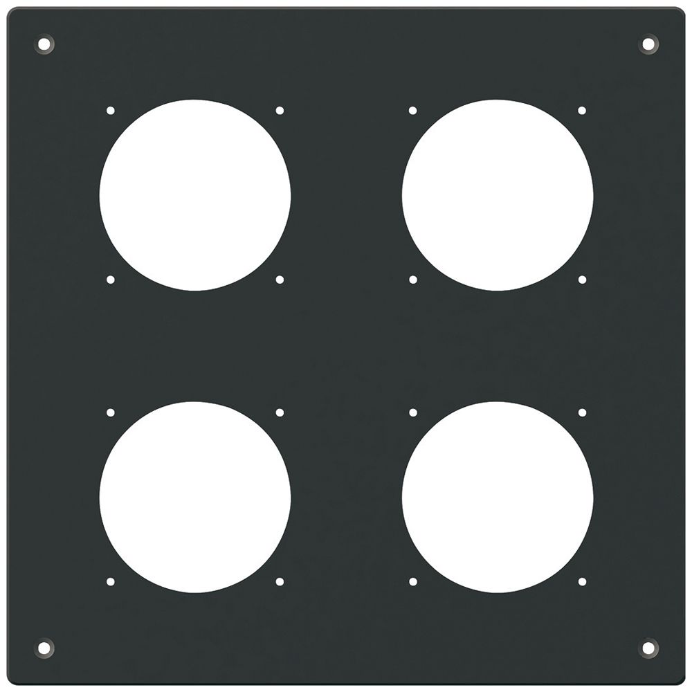 UP-Montageplatte robusto 2×2 Aluminium, schwarz