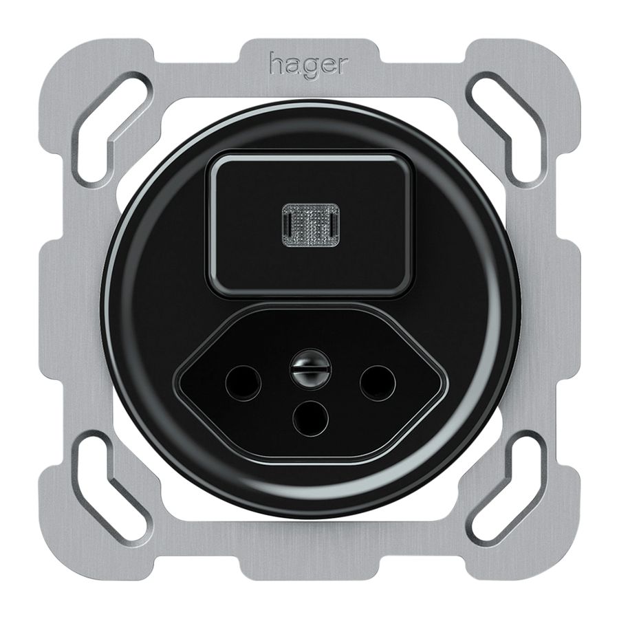 UP-Kombination origin Sch 3 + 1×Typ 13 77×77mm beleuchtet schwarz