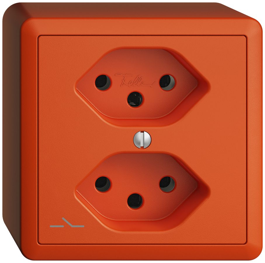 AP-Steckdose EDIZIOdue 2×T13 1×S orange