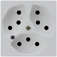 Steckdose Hager kallysto 3×T13 beleuchtet A lichtgrau