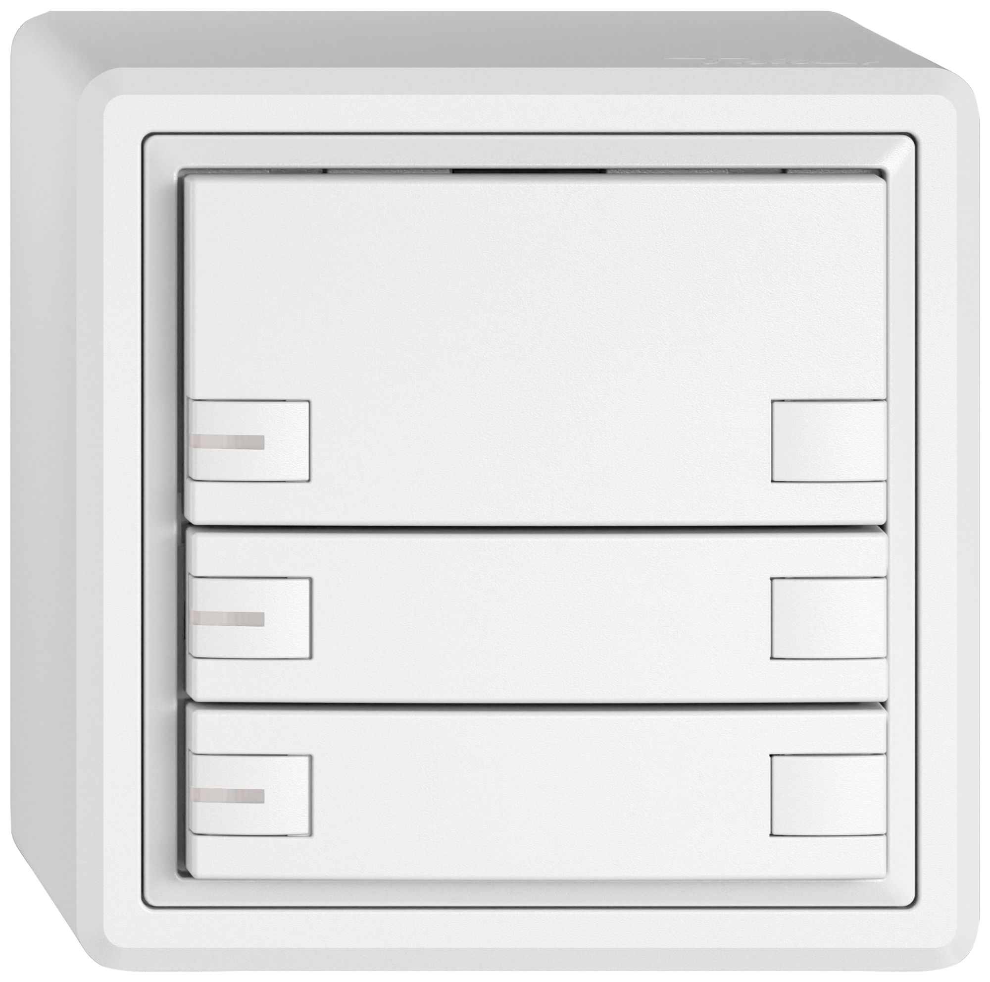 AP-Universaltaster EDIZIO.liv UNI SNAPFIX® 12…48V m.LED blau 3× 2-Tbed.ws