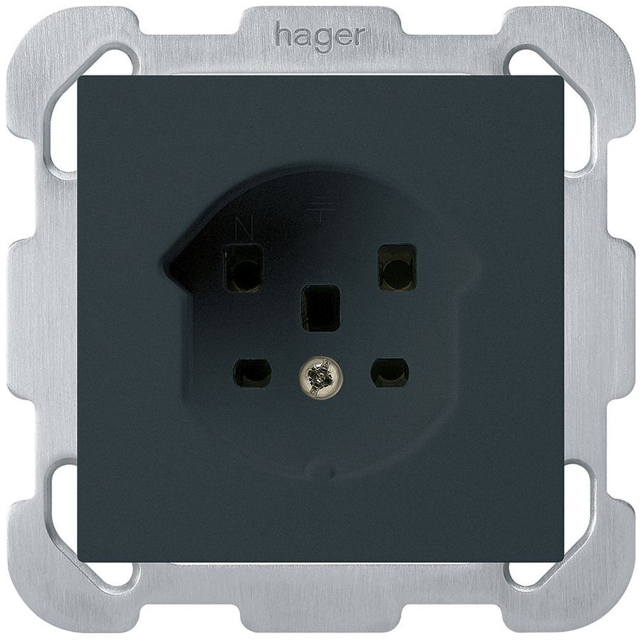 Prise ENC kallysto T25 noir bornes à vis avec plaque de fixation