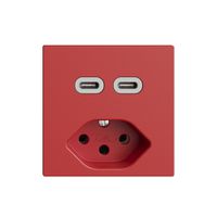 Steckdose USB 2×Typ C + Typ 13 Feller EDIZIOdue F 230V 3000mA berry