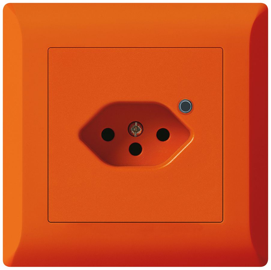UP-Steckdose Hager kallysto.line 1×T13 beleuchtet C orange