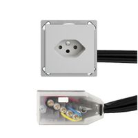 EB-Steckdose EDIZIOdue T13 L1 hellgrau für Flachkabel Technofil