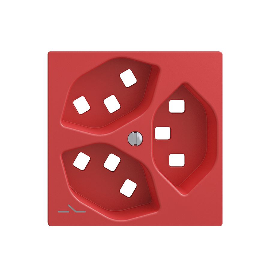 Kit montaggio Feller EDIZIOdue, per presa 3×T23 1×separato, berry