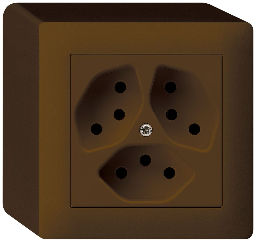 AP-Steckdose kallysto 3×T13 br mit Kinderschutz