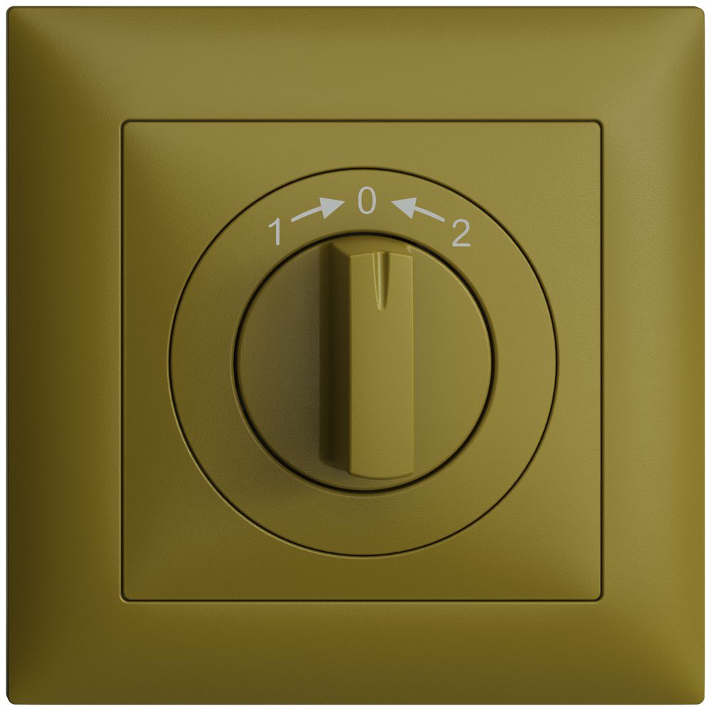 Frontset EDIZIOdue 1->0<-2 olive 88×88mm für Schwenktaster
