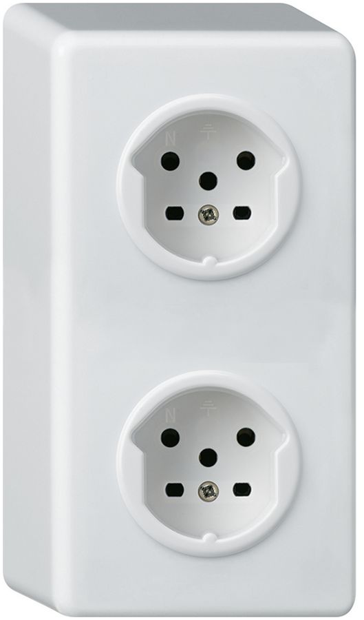 AP-Kombination 2×1 basico 2×Typ 15 mit Schraubklemmen weiss