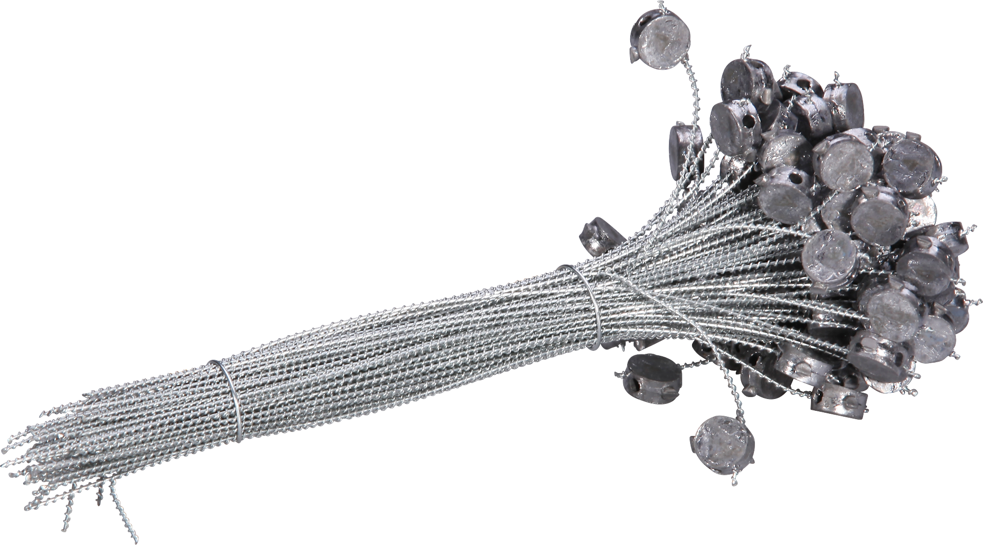 Sigillo di piombo espresso Ø8×4mm filo L=120mm zincato