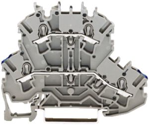 Borne 2 étages WAGO TopJob-S 2.5mm² N/L gris série 2002