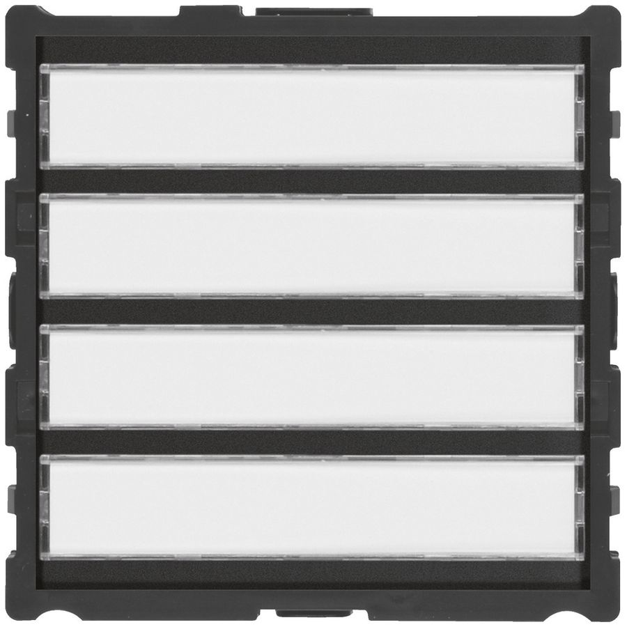 Ruftaster-Halbmodul Hager elcom.one/elcom.modesta mit LED-Schild für 4Wohnungen