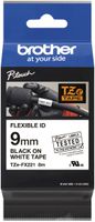 Schriftbandkassette Brother TZe-FX221 Flex 9mm×8m, weiss/schwarz