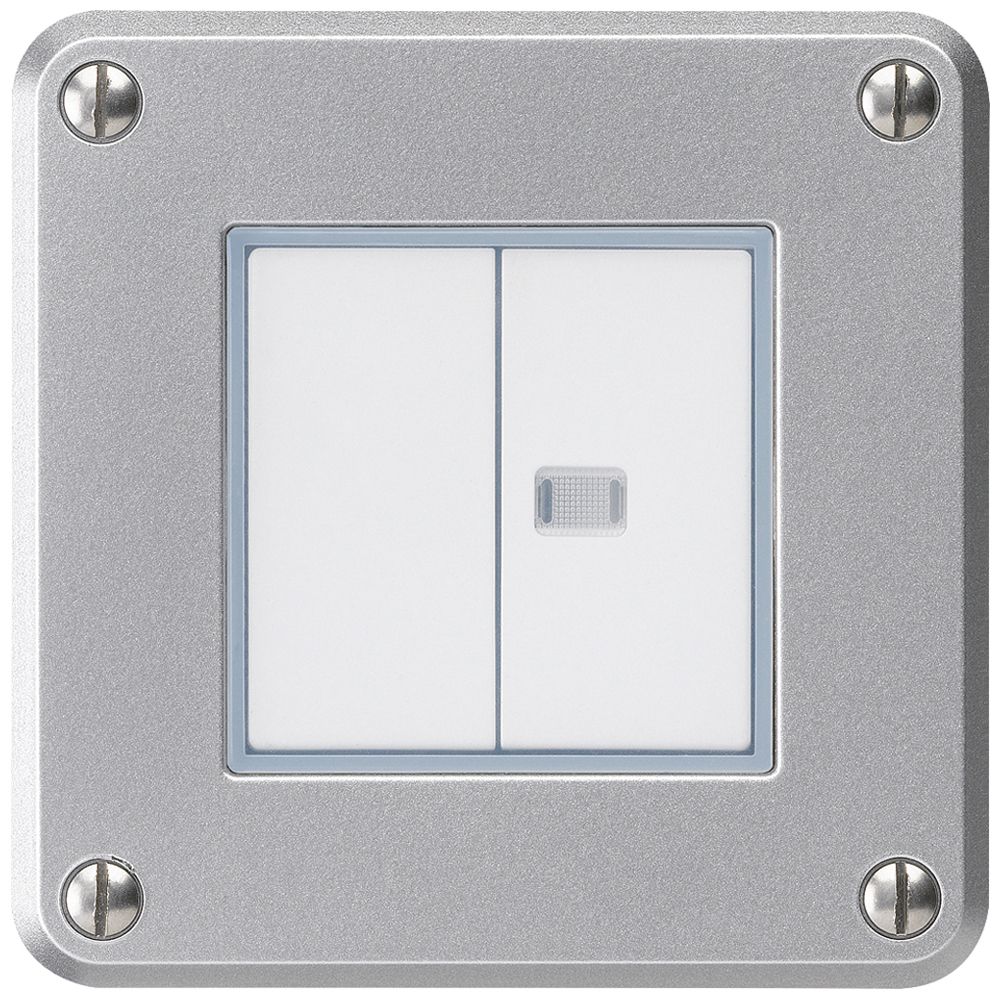Interruttore INC robusto IP55 schema 3/contatto pulsante 1×illuminato alluminio