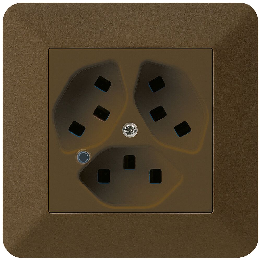 Presa INC Hager kallysto.trend 3×T23 illuminato C marrone