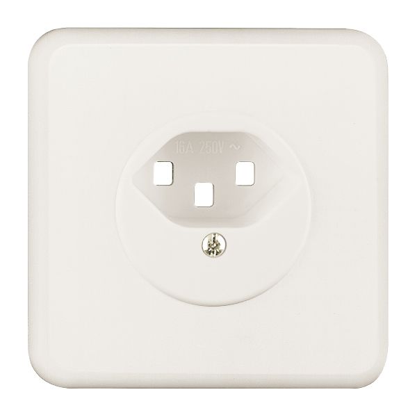 UP-Frontset FH 1×T23 weiss für Steckdose, Schraubklemme