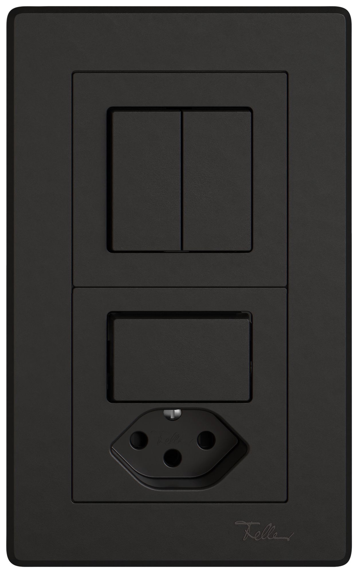 Combinazione INC EDIZIO.liv SNAPFIX® 2×1 156×96mm sch 1/3+3/1L+sch 3/1L+T13 nero