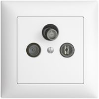 UP-Stichdose SAT/TV/R DB53 EDIZIOdue weiss mit SAT-F-Anschluss