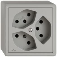 AP-Steckdose EDIZIO.liv SNAPFIX® 3×T13 1×S hgu