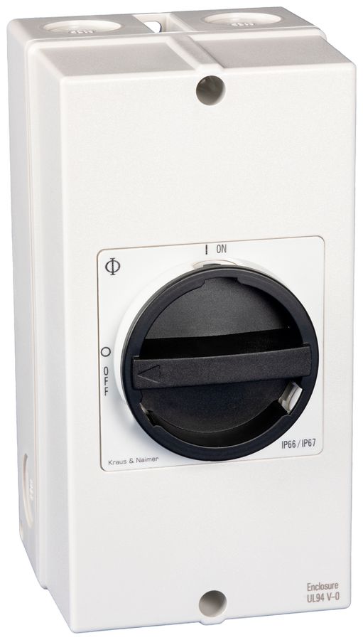 Sectionneur de charge AP Kraus & Naimer 4P 63A 600V IP66 noir