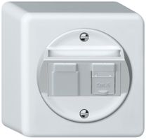 Scatola di raccordo AP origin RJ45 8(8) cat.6 obliquo 88×88×54mm bianco