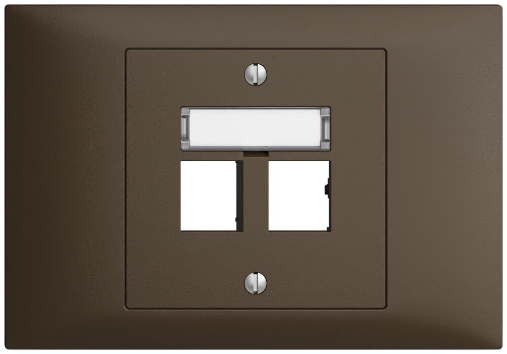 Kit de montage INC EDIZIOdue BKE sortie droite, pour 2×RJ45 freenet, coffee