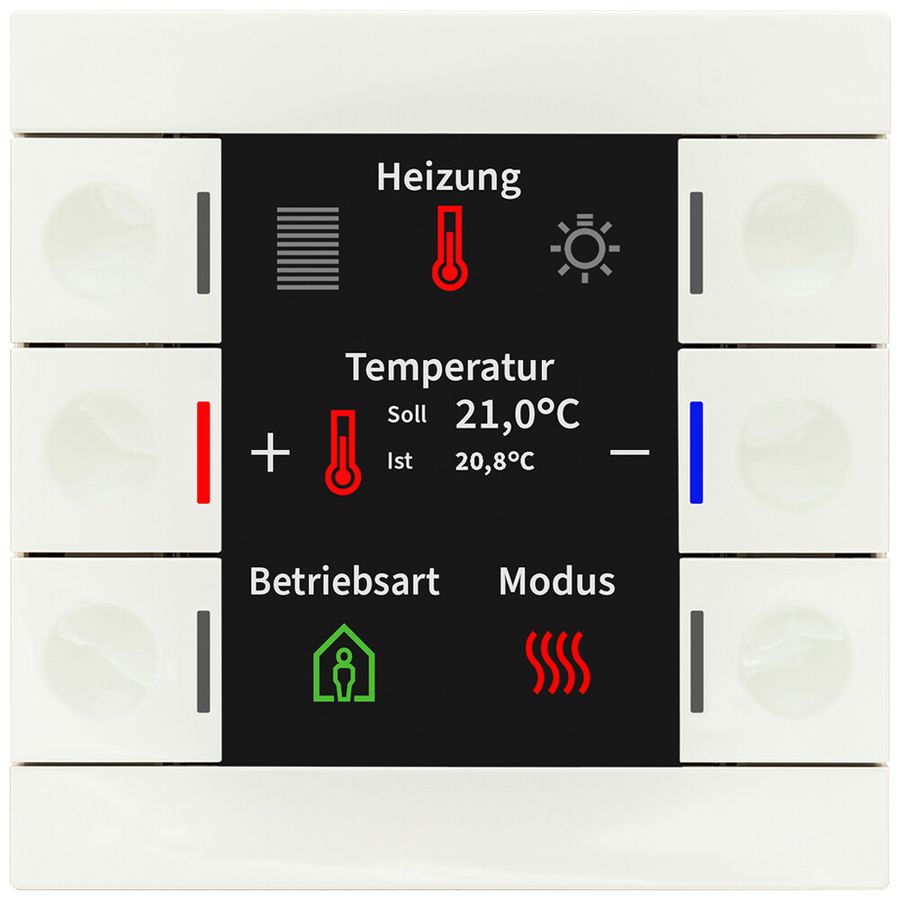 Apparecchio di comando KNX INS MDT BE-TAS86T.02 6t/6a display temp.bianco br