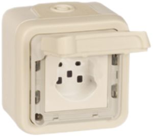 AP-Steckdose PLEXO TYP25 grau