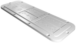 Flanschplatte Rittal AX, metrische Vorprägung, 447×149mm, Kunststoff