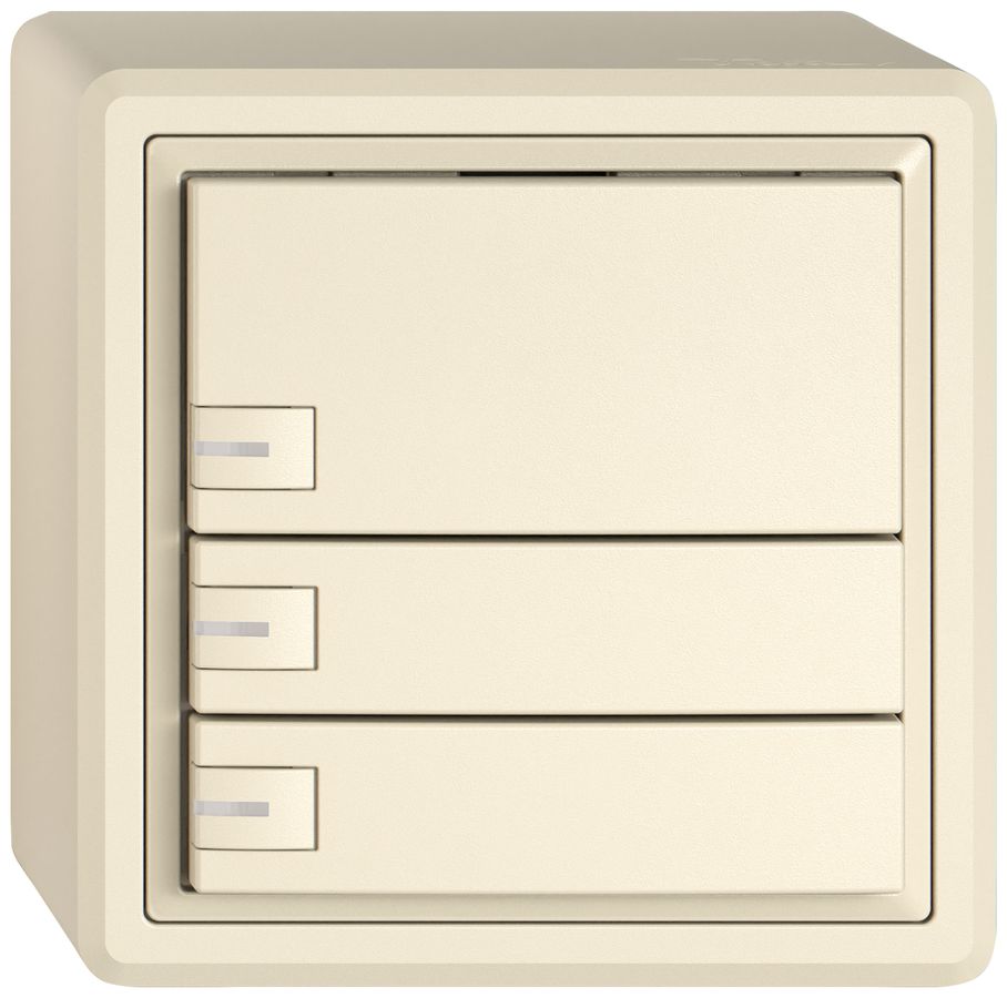 AP-Universaltaster EDIZIO.liv UNI SNAPFIX® m.LED RGB 3× 1-Tbed.cr