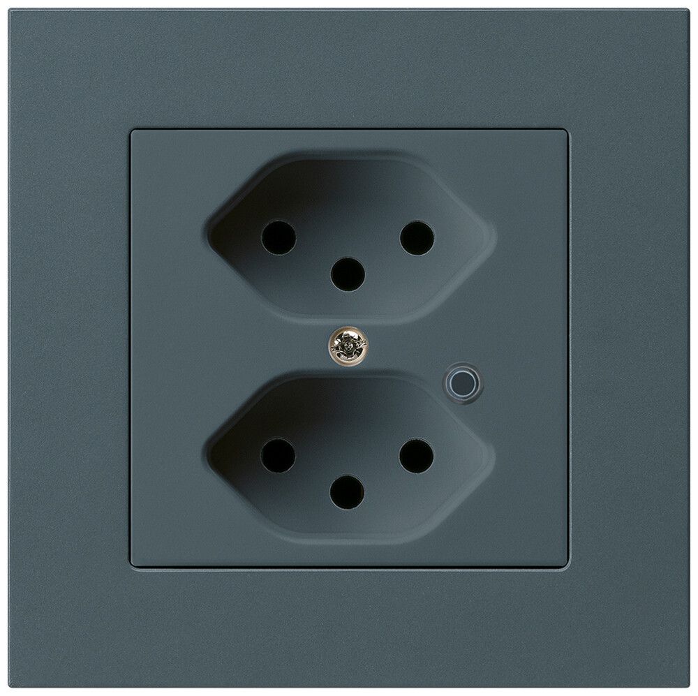 UP-Steckdose Hager kallysto.pro 2×T13 beleuchtet C anthrazit