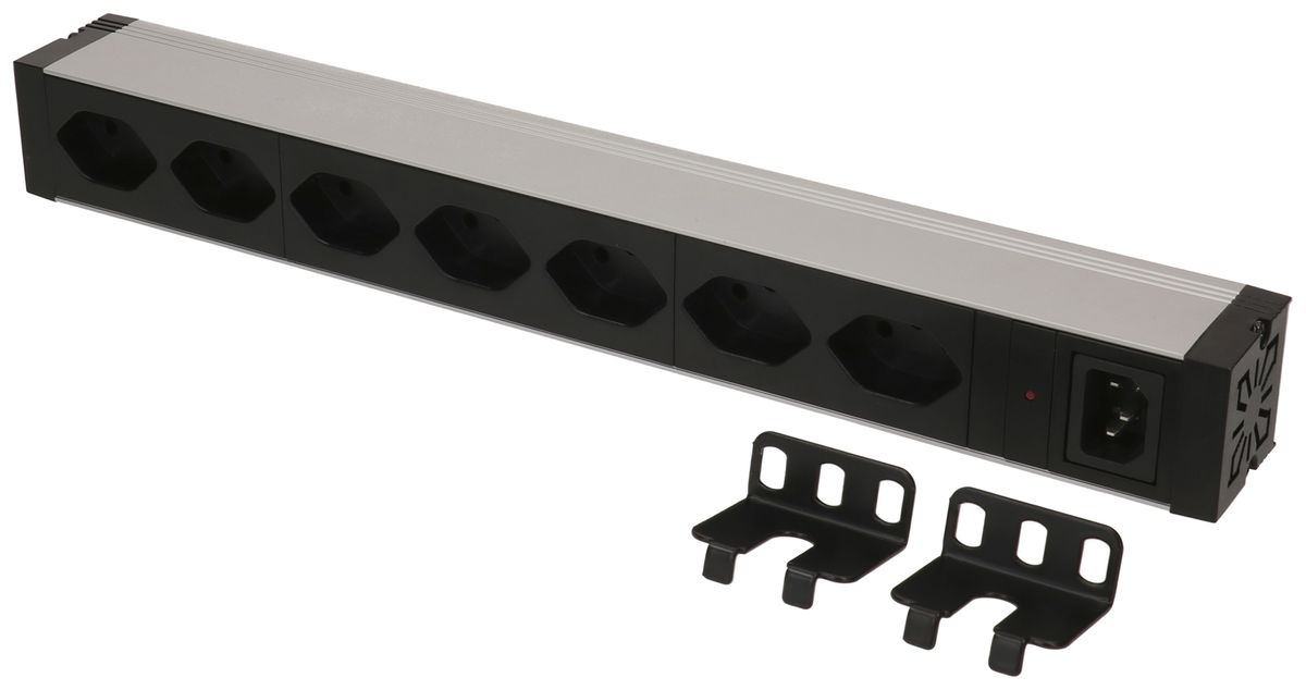 Steckdosenleiste MH 7×T13 1HE schwarz