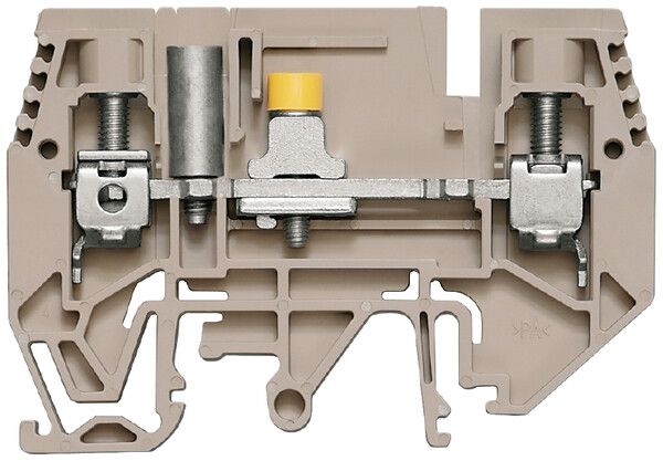 Borne de test sectionnable WM WTQ 6/1 STB connexion vis glissant TS35 TS32 beige