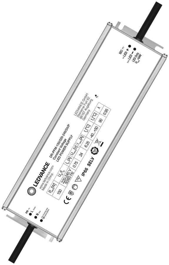 Convertisseur LED LDV PERFORMANCE, 24V 150W 219×63×38mm IP66