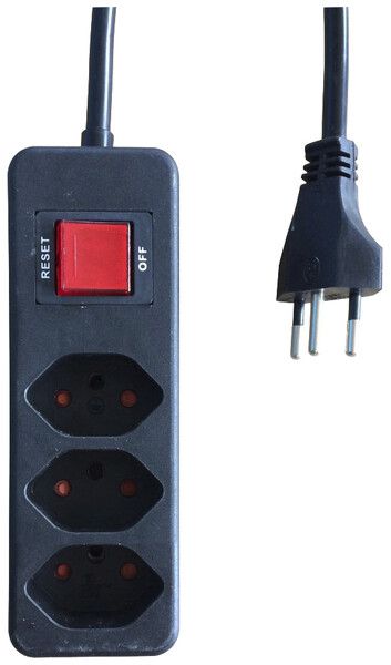 Presa multipla con interruttore ELBROLINE 3×T13 1.5m nero