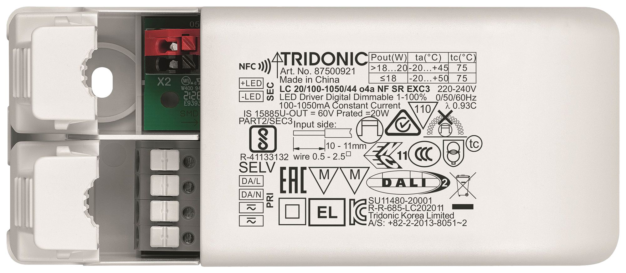 Alimentation LED MH DALI-2 NFC 6.16W 7…44V 100…1050mA VAR