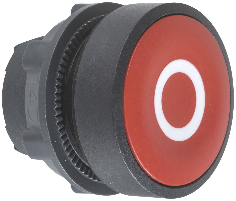 Poussoir Schneider Electric plat O blanc/rouge