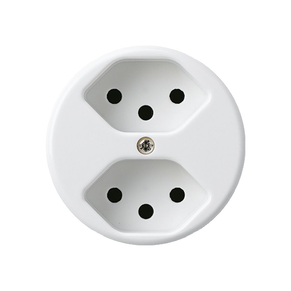 Insert pour prise ENC basico 2×type 13 blanc