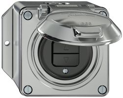 AP-Storentaster ELEMENT 1P 2 Tasten mit Deckel aluminium