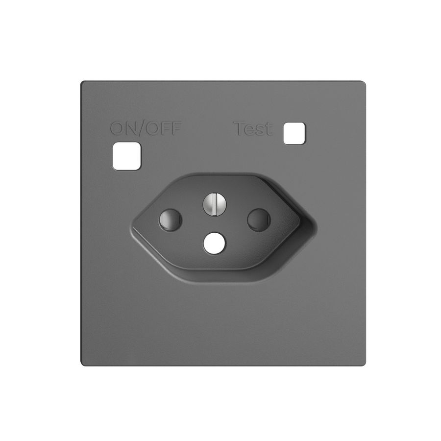 Frontset EDIZIOdue zu FI-Steckdose F, T13, shutter, dunkelgrau