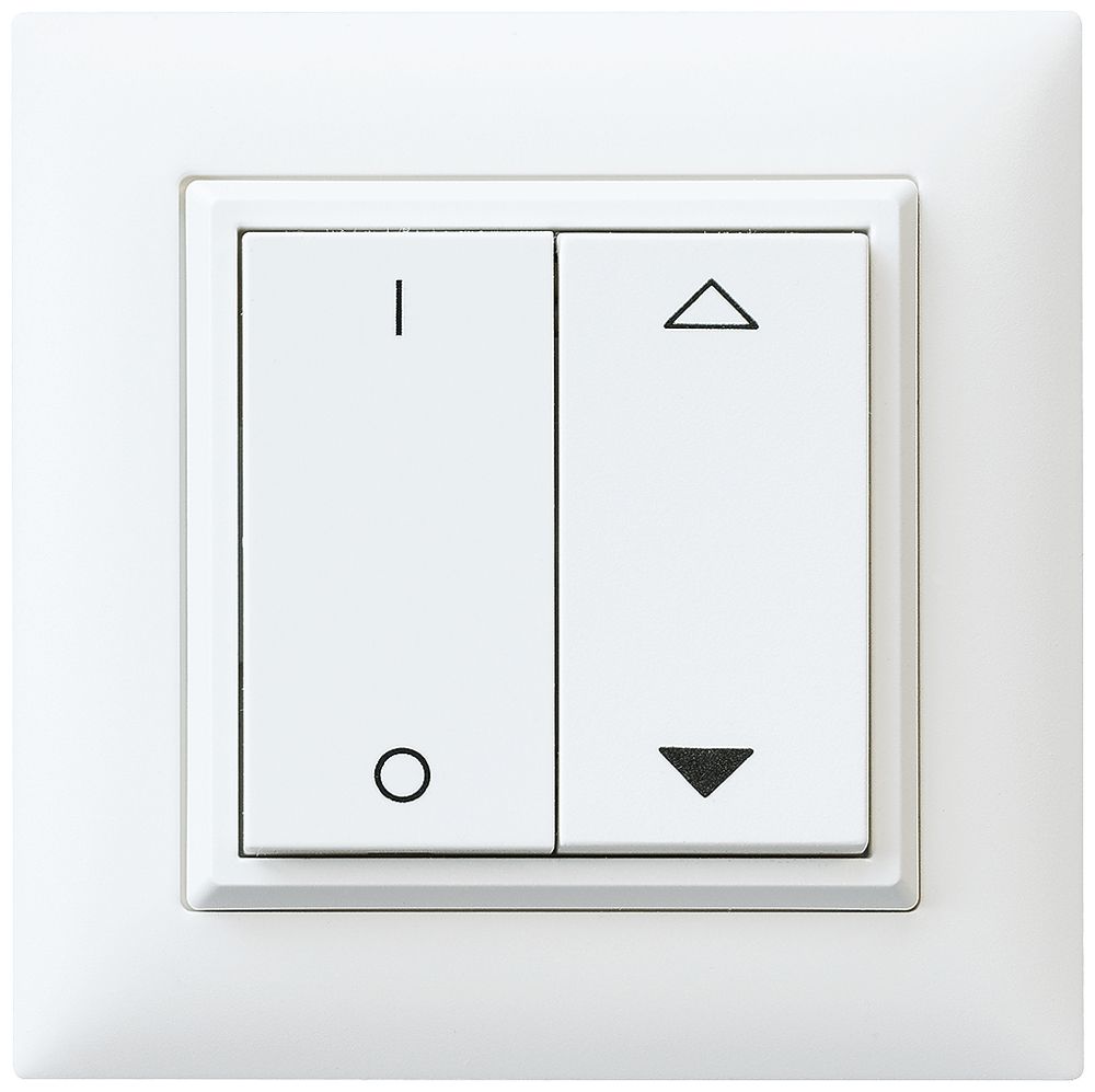Poussoir RF ALADIN EDIZIOdue, EnOcean, 4C/2T, sans piles, I/O V/Λ, blanc