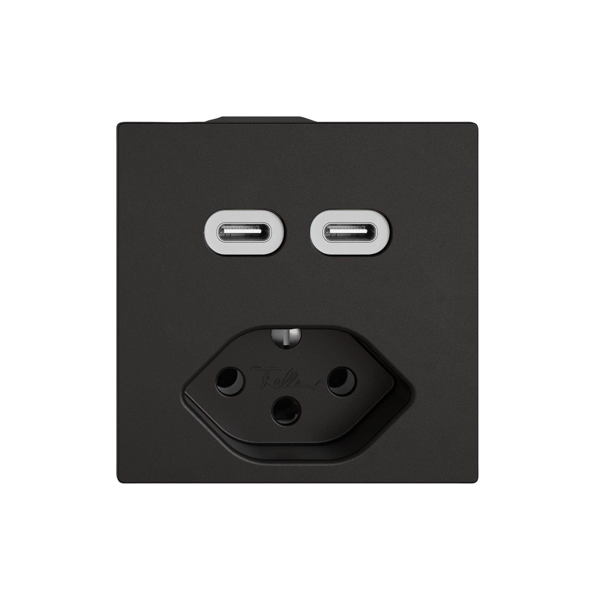 USB-Ladesteckdose EDIZIO.liv SNAPFIX® USB C+C/T13 3A 230VAC sz