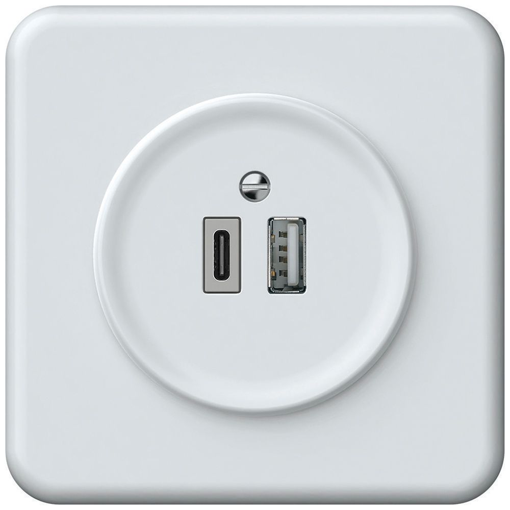 UP-USB-Ladesteckdose origin 1×USB-A 1×USB-C 3000mA 5V weiss