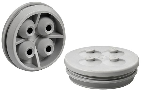 Raccord à membrane double 4-fois, M32, gris clair