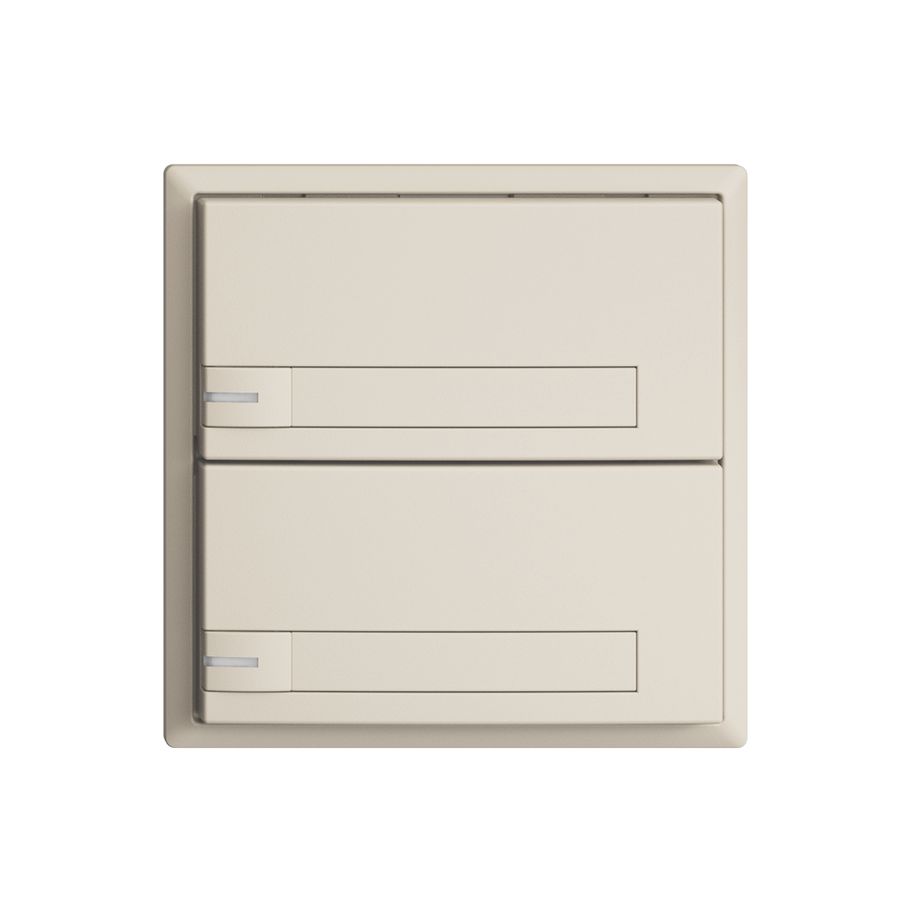 Poussoir KNX RGB EDUE, 250mW, a.LED RGB, a.papier, 2×poussoir, 1×touche, crema